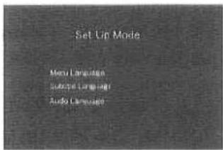 Set Up Mode Menu Language Subtotal Language Audio Language