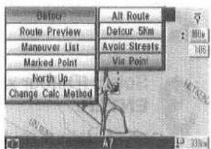 Route Preview Maneuver List Marked Point North Up Change Calc Method Alt Route Detour 5km Avoid Streets Vis Point 30km