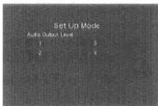 Set Up Mode Audio Output Level 1 3 2 4