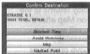 Confirm Destination STRASSE G 1 11629 TEGEL, BERLIN Shortest Time Avoid Motorway Map Marked Point