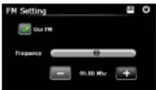 FM Setting Use FM Frequency 95.00 Mhz
