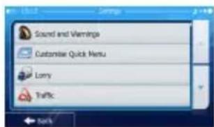 Sound and Varnings Customize Quick Menu Lorry Traffic
