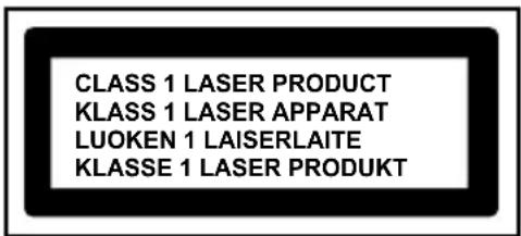CLASS 1 LASER PRODUCT KLASS 1 LASER APPARAT LUOKEN 1 LAISERLAITE KLASSE 1 LASER PRODUKT