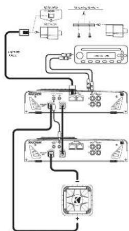 KICKER SX650.1 - AMPLIFIER STRAPPING WITH REMOTE BASS CONTROL - 1