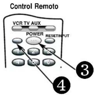 Control Remoto VCR TV AUX POWER RESETINPUT 1 2 3 4 5 6 3 4