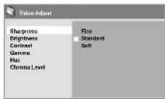 SANYO DP26671 - Video Adjust menu - 2