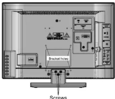 Bracket holes Screws