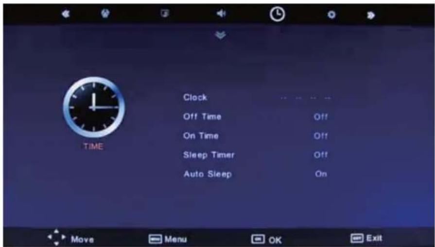 Clock Off Time Off On Time Off Sleep Timer Off Auto Sleep On