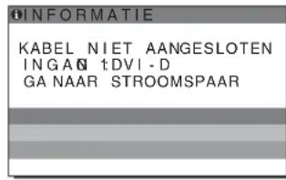 INFORMATIE KABEL NIET AANGESLOTEN INGAN †DVI - D GA NAAR STROOMSPAAR