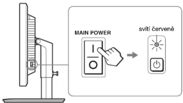 MAIN POWER svítí červeně