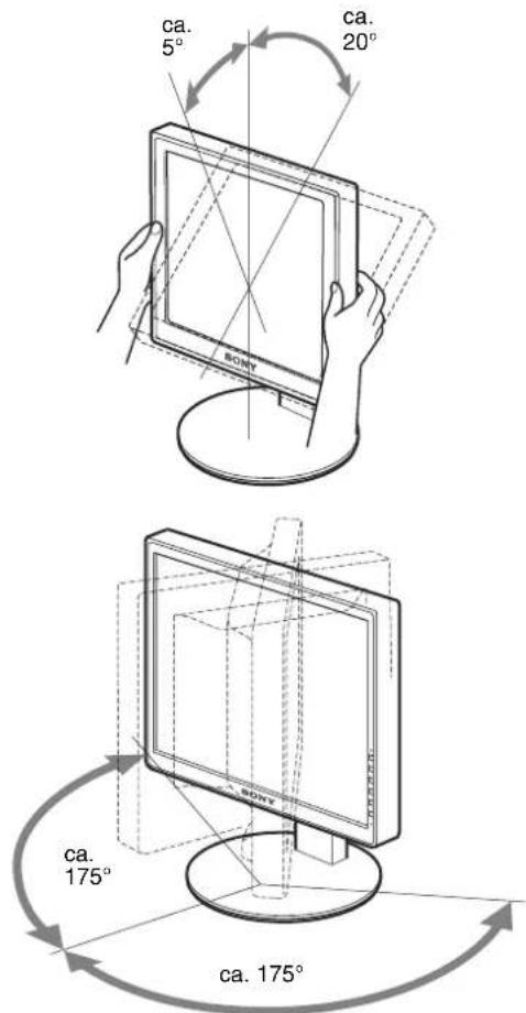 SONY SDM-S205F - Instelling 8: Pas de stand en de hoogte aan - 1