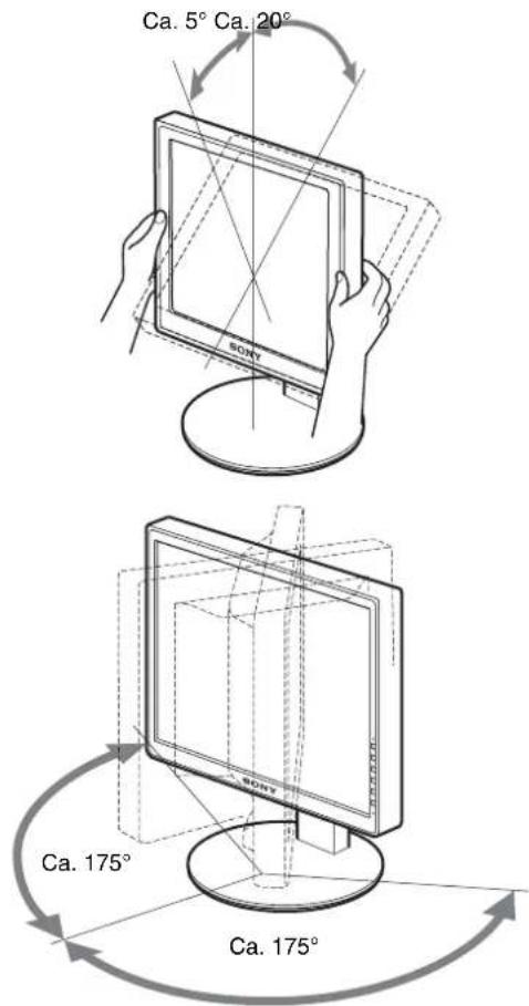 SONY SDM-S205F - Installation 8: Justera lutning och höjd - 1