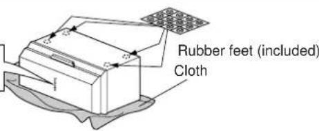 Rubber feet (included) Cloth