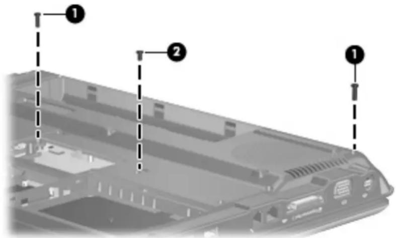 Diagram of a computer monitor rear panel with labeled components and dashed lines indicating structural features.