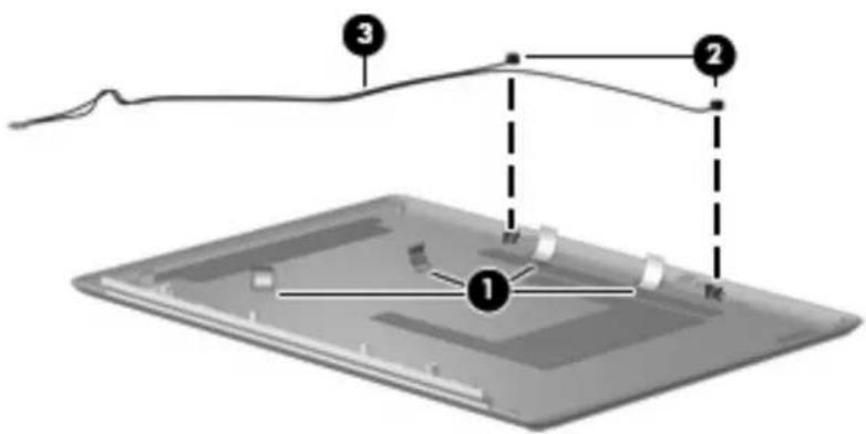 Diagram of a device with labeled components, showing a top panel and a curved line above it with numbered annotations.