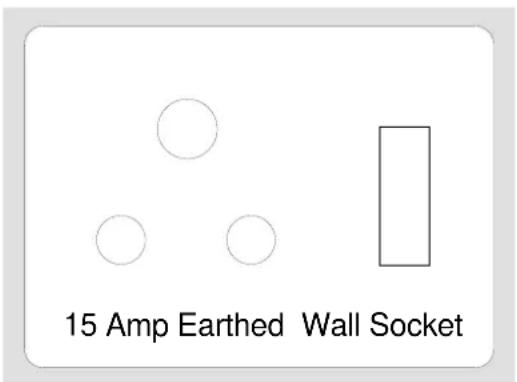 15 Amp Earthed Wall Socket