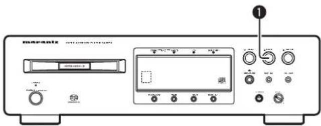 Front panel of a CD-ROM drive with labeled buttons and ports, showing front panel status and control knobs.