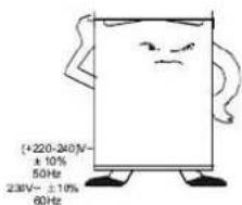 +220-240V~ ±10% 50Hz 238V~ ±10% 60Hz