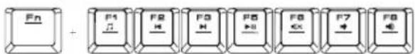 Fn + F1 π F2 H F3 H F4 → F5 ← F6 × F7 → F8 ←