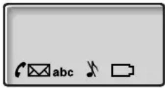 Mobile phone status bar with icons for phone, radio, and battery