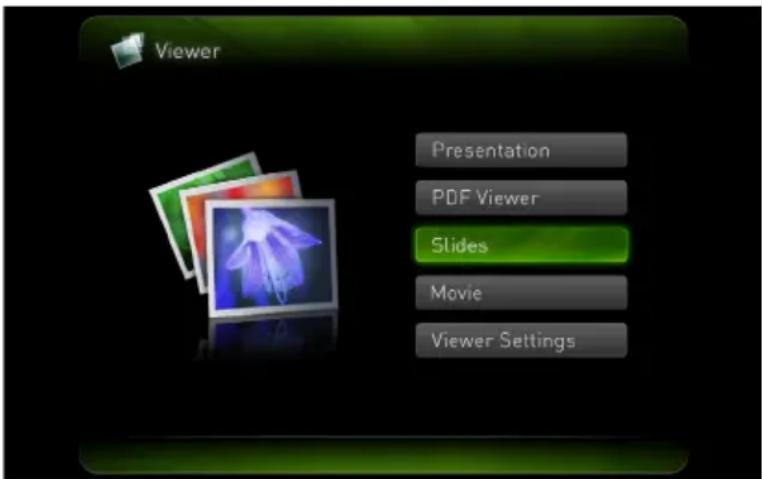 Viewer Presentation PDF Viewer Slides Movie Viewer Settings