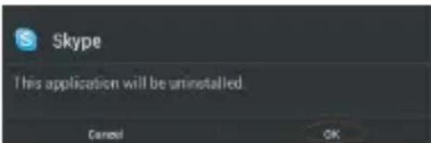 Skype This application will be uninstalled Cancel OK