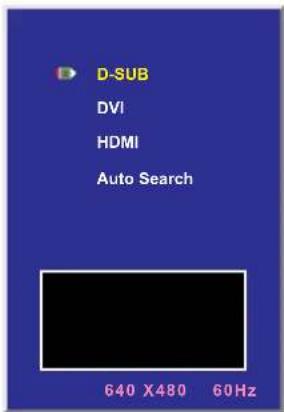 D-SUB DVI HDMI Auto Search 640 X480 60Hz