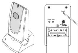 Technical diagram showing a device with labeled ports and a control panel, including 'Vinu Light' and 'Vinu Power'.