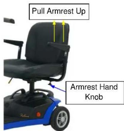 Pull Armrest Up Armrest Hand Knob