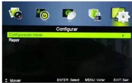 Configurar Configuração inicia Repor Mover ENTER: Select MENU: Volta EXIT: Sair