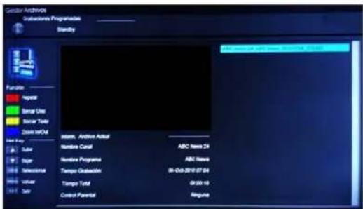 Sector Archives Doubtions Programadas Bridity Database Database Binary Use Binary Total Data In/Out Admin: Active Actual Nombre Canal ABC News 24 Nombre Programme ABC News Tempo Desalable M-Oct-2010 07:04 Tempo Total @ 30:10 Control Parental Regume
