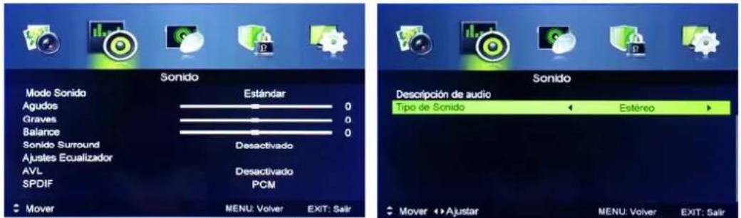 NEVIR NVR-7406-32HD-B - Menú de Sonido - 1