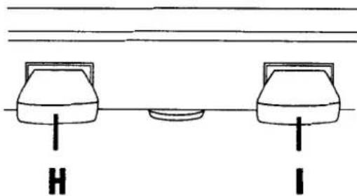 Simple line drawing of two identical teapot holders with a central base, connected by a horizontal line (no text or symbols)