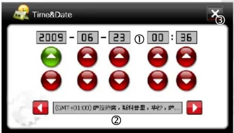 Time&Date 2009 - 06 - 23 ① 00 : 36 (GMT+01:00)萨拉热窝,斯科普里,华沙,略... ②