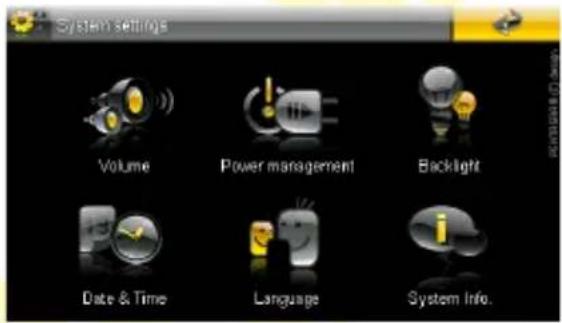 Pentagram Nomad Evo 5.0 P 9450 - Menu System Settings (Ustawienia systemowe) - 1