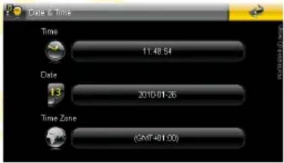 Date & Time Time 11:48:54 Date 13 2010-01-26 Time Zone (GMT 401.00)