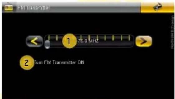 FM Transmitter 1 76.0 MHz 2 Tum FM Transmitter ON