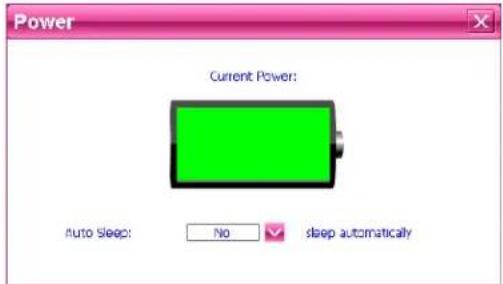 Power Current Power: Auto Sleep: No sleep automatically