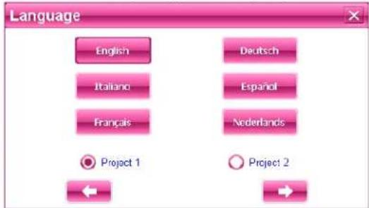 Language English Italiano Français Deutsch Español Nederlands Project 1 Project 2