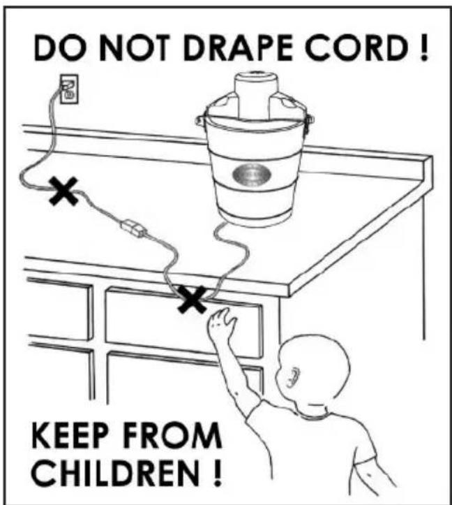 DO NOT DRAPE CORD ! KEEP FROM CHILDREN !