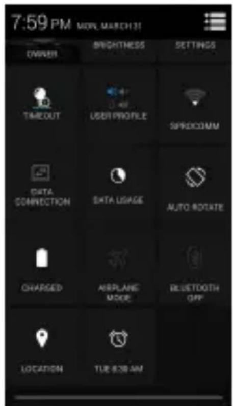 7:59 PM MORI MARCH 31 OWNER BRIGHTNESS SETTINGS TAKEOUT USBIPROPLE SPROCOMM DATA CONNECTION DATA USAGE AUTO ROTATE CHARGED AIRPLANE MODE BLUETDOOTH OFF LOCATION TUE 828 AM