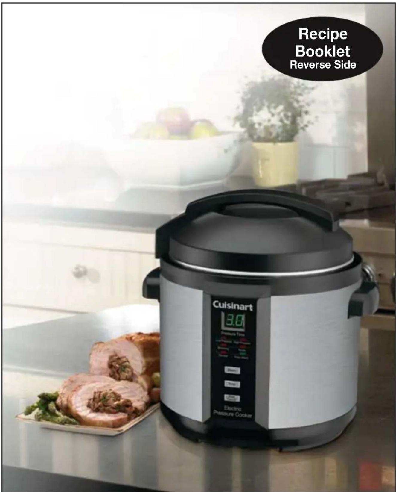 Recipe Booklet Reverse Side Cuisinart 3.0 Premium Time Electric Pressure Cooker