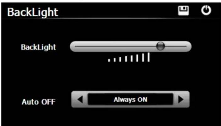 BackLight BackLight ... ... Auto OFF Always ON