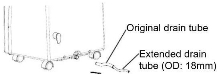 Original drain tube Extended drain tube (OD: 18mm)