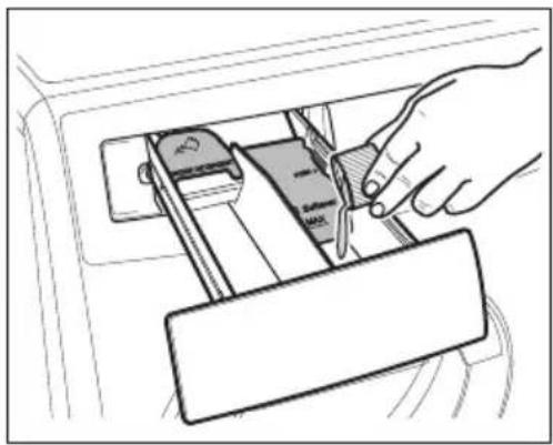Line drawing of a hand using a tool to adjust or install a component, no text or symbols present