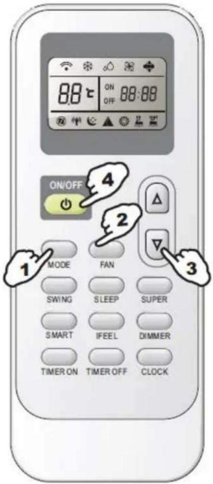ON/OFF MODE FAN SWING SLEEP SUPER SMART IFEEL DIMMER TIMER ON TIMER OFF CLOCK