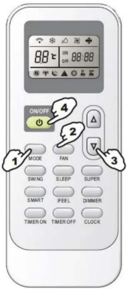 ON/OFF MODE FAN SWING SLEEP SUPER SMART IFEEL DIMMER TIMER ON TIMER OFF CLOCK