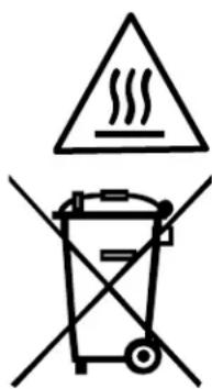 Warning symbol with triangular warning triangle and crossed-out trash bin, indicating hazardous waste or discharge