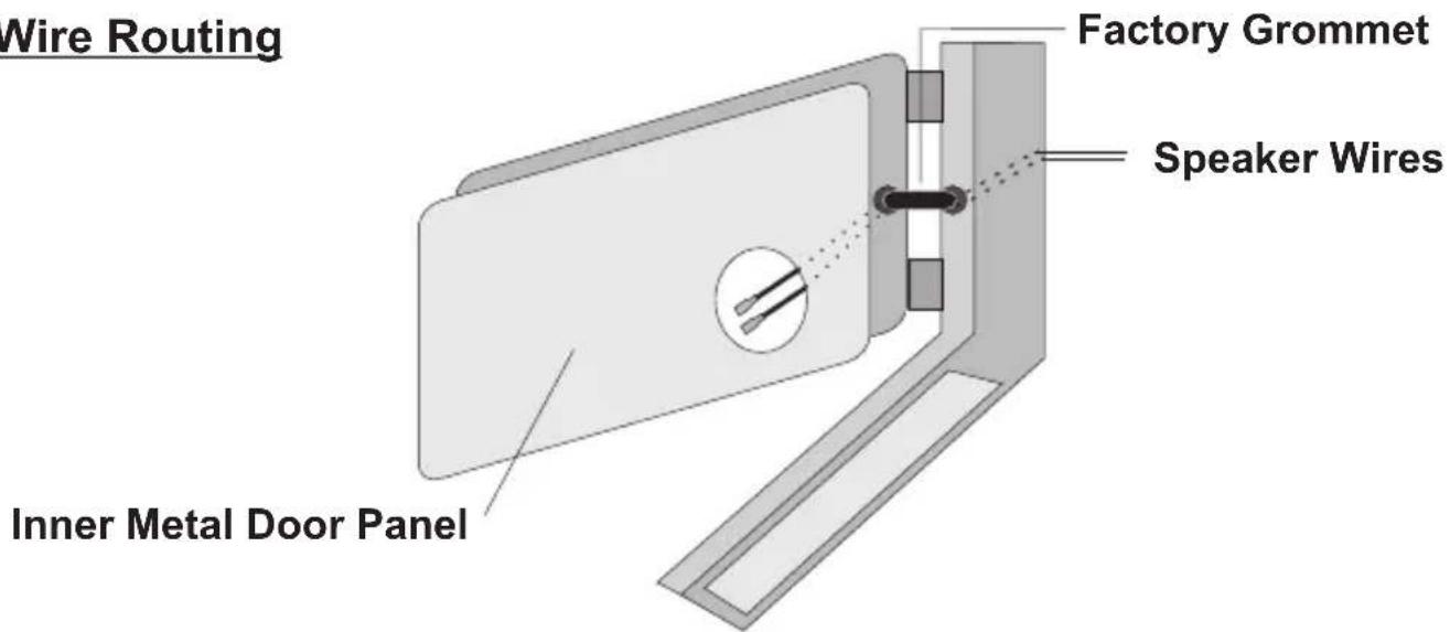 Wire Routing Factory Grommet Speaker Wires Inner Metal Door Panel