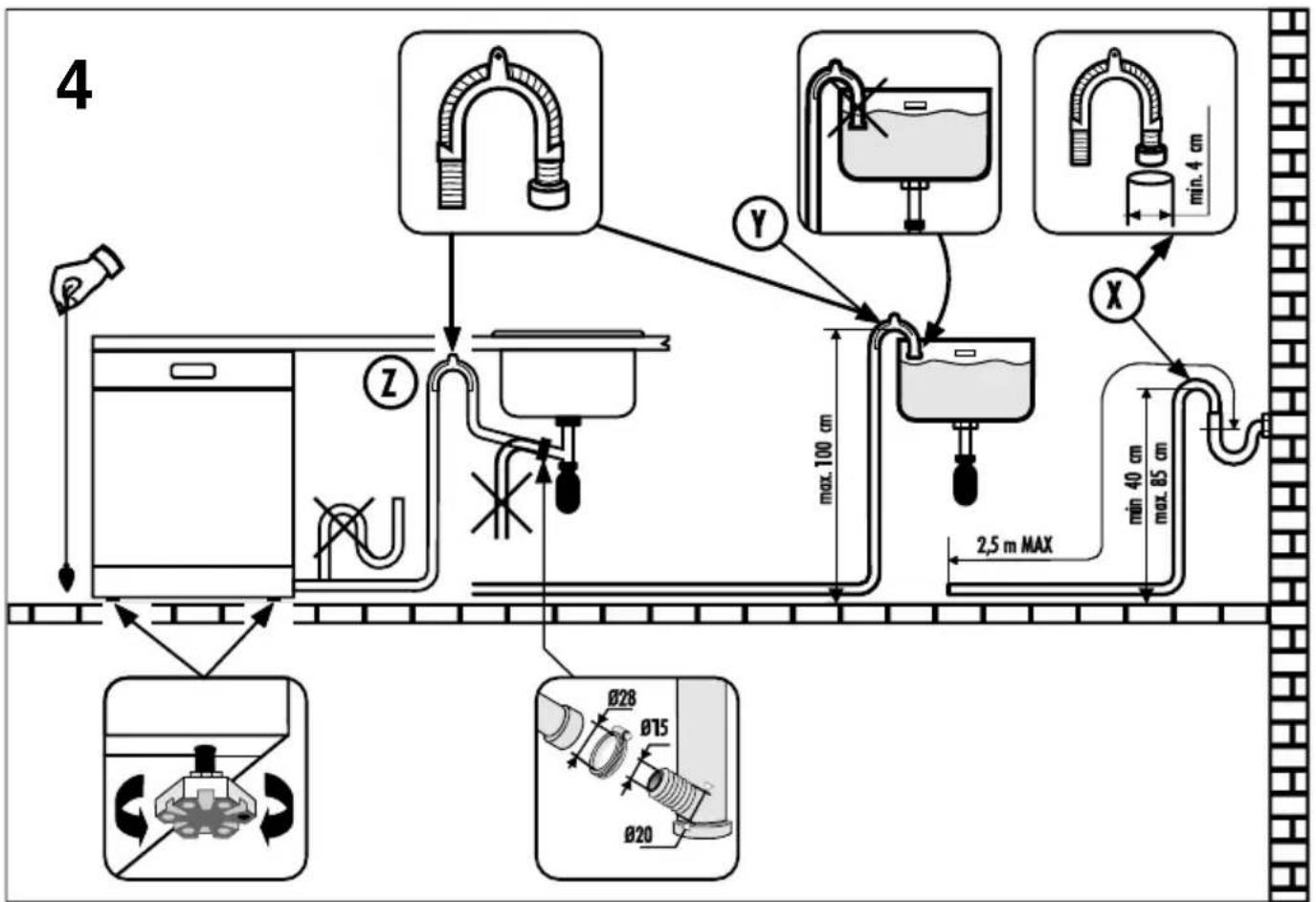 ZEROWATT ZDP 1D67W/K - Connecting the outlet hose - 1